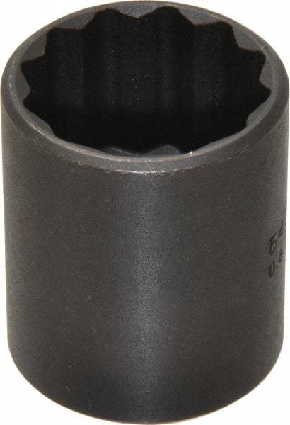 Proto - 1", 1/2" Drive, Standard Hand Socket - 12 Points, 1-9/16" OAL, Alloy Steel, Black Finish - Benchmark Tooling