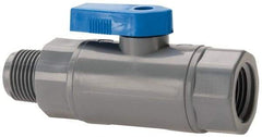 Specialty Mfr - 3/8" Pipe, PVC Standard Ball Valve - Inline - One Way Flow, MNPT x FNPT Ends, Wedge Handle, 125 WOG - Benchmark Tooling