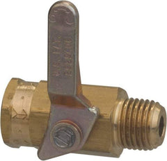 Specialty Mfr - 3/8" Pipe, Brass Standard Ball Valve - Inline - One Way Flow, MNPT x FNPT Ends, Lever Handle, 500 WOG - Benchmark Tooling