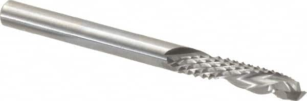 Onsrud - 1/4" Cut Diam, 1/4" Shank Diam, Cylinder Head Double Cut Burr - Carbide, Flat End, 1" LOC, 3" OAL - Benchmark Tooling