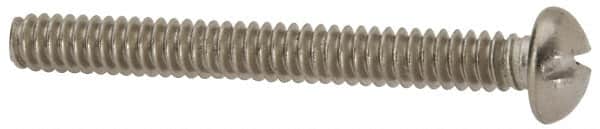 Value Collection - #6-32 UNC, 1-1/4" Length Under Head Slotted Drive Machine Screw - Round Head, Grade 316 Stainless Steel, Uncoated, Without Washer - Benchmark Tooling