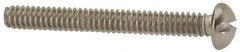 Value Collection - #6-32 UNC, 1-1/4" Length Under Head Slotted Drive Machine Screw - Round Head, Grade 316 Stainless Steel, Uncoated, Without Washer - Benchmark Tooling