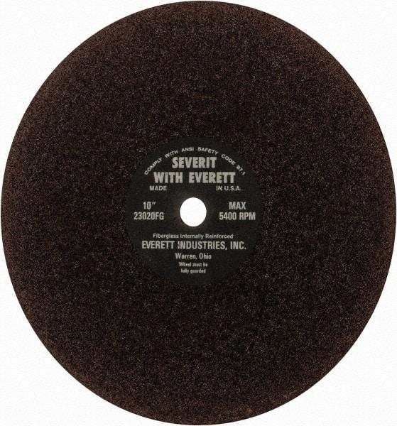 Everett - 10" Aluminum Oxide Cutoff Wheel - 3/32" Thick, 5/8" Arbor, Use with Gas Powered Saws - Benchmark Tooling