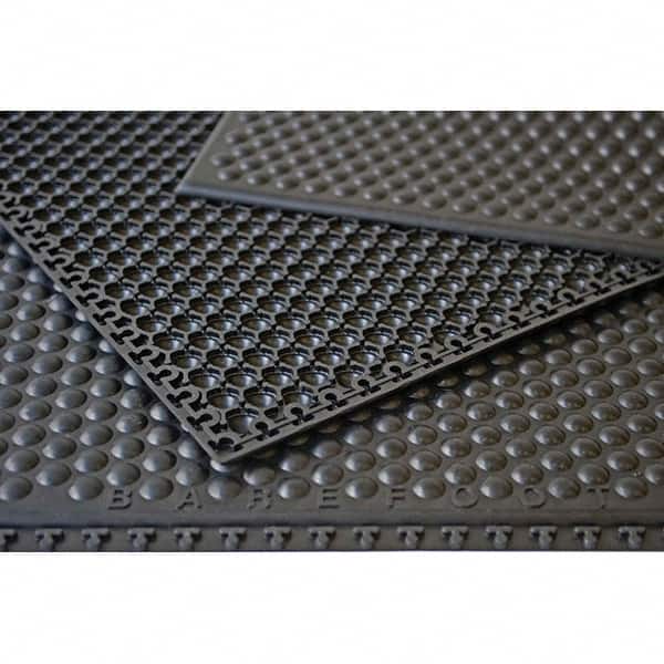 Barefoot - 3' Long x 3' Wide, Dry Environment, Anti-Fatigue Matting - Black, EPDM Rubber with EPDM Rubber Base - Benchmark Tooling