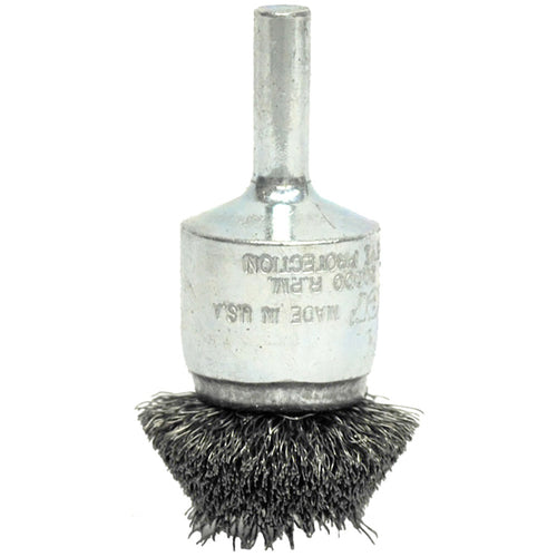 1-1/2″ Circular Flared Crimped Wire End Brush, .006″ Stainless Steel Fill - Benchmark Tooling