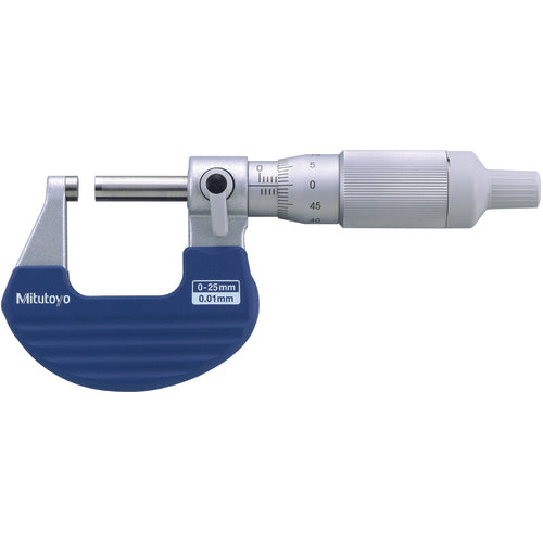 0-25 mm Measuring Range-0.01 mm Graduation - Ratchet Thimble - Carbide Face - Outside Micrometer - Benchmark Tooling