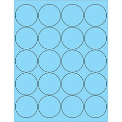 Tape Logic - Pack of (20), 100 Sheet 2" x 2" Pastel Blue Permanent Acrylic Laser Labels - Benchmark Tooling