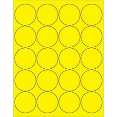 Tape Logic - Pack of (20), 100 Sheet 2" x 2" Fluorescent Yellow Permanent Acrylic Laser Labels - Benchmark Tooling
