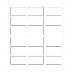 Tape Logic - Pack of (18), 100 Sheet 2-3/8" x 1-1/4" White Permanent Acrylic Laser Labels - Benchmark Tooling