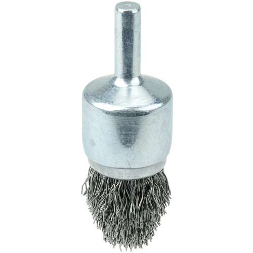 3/4″ Diameter × 1/4″ Shank - Crimped Steel Wire Controlled Flare End Brush