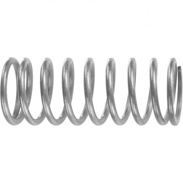 Compression Spring: 0.294″ OD, 0.875″ Free Length 0.03″ Wire Dia, 4.364 lb Max Load, 8.629 lb/in Spring Rate, Music Wire