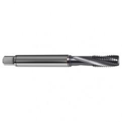 M10x1.0 4HX 3-Flute Cobalt Semi-Bottoming 15 degree Spiral Flute Tap-TiCN - Benchmark Tooling