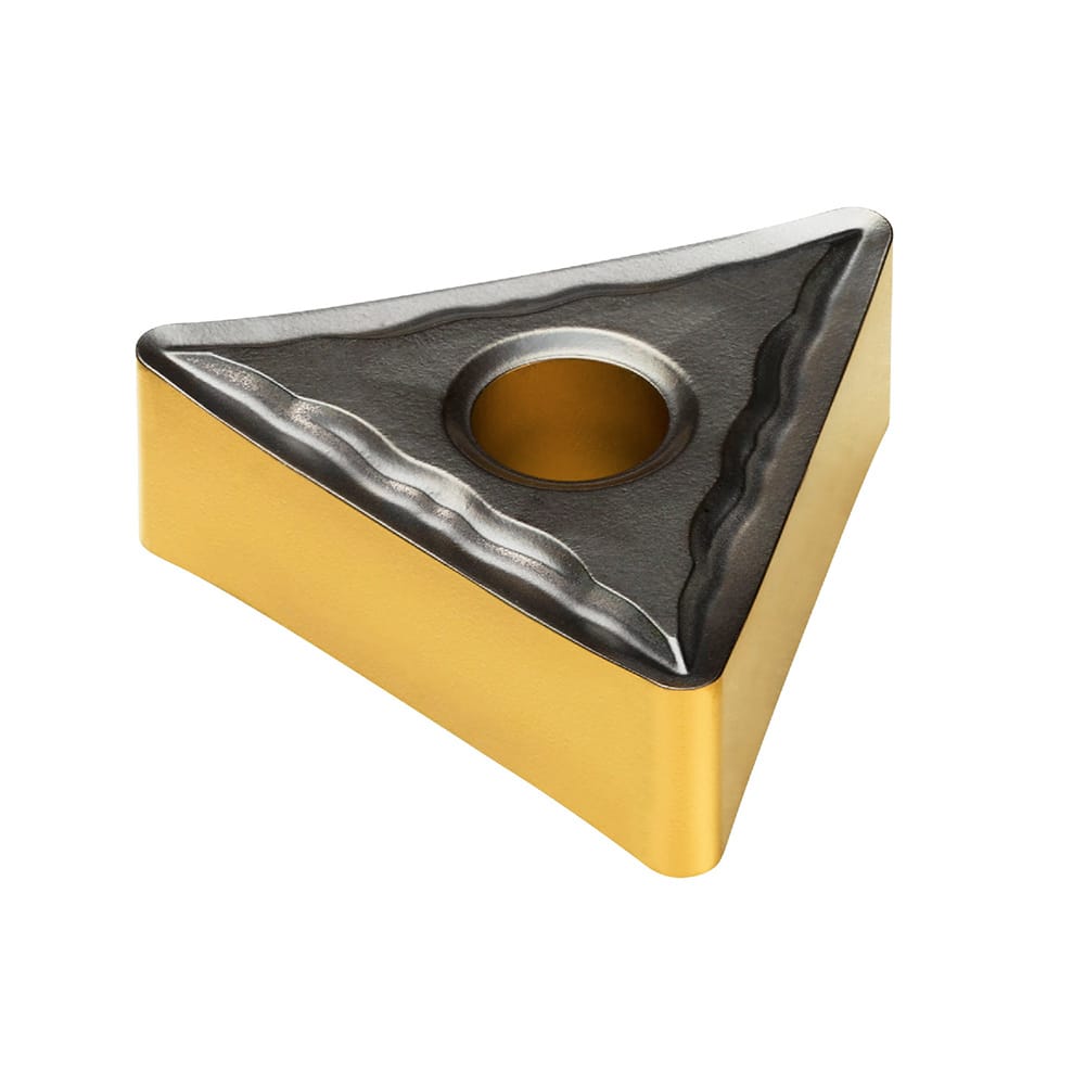 Turning Insert: TNMG 11 03 02-MF 4415, TiCN, Al2O3 & TiN Finish, Neutral, 0.0079″ Corner Radius, N/A Series TNMG-MF (ISO P)