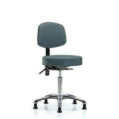 Lab Stool: Vinyl, 25″ Seat Width, 25″ Seat Depth Round Height