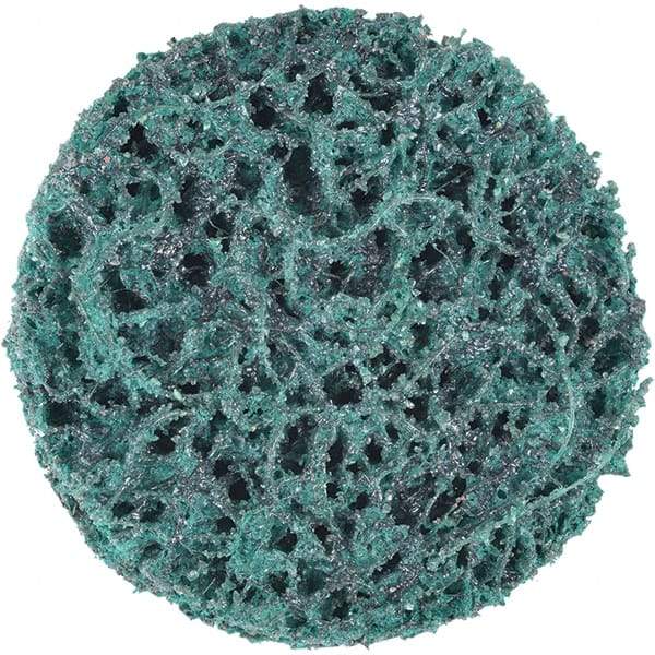 3M - 2" Extra Coarse Grade Aluminum Oxide Deburring Disc - Hook & Loop Connection, Green, 18,000 Max RPM - Benchmark Tooling
