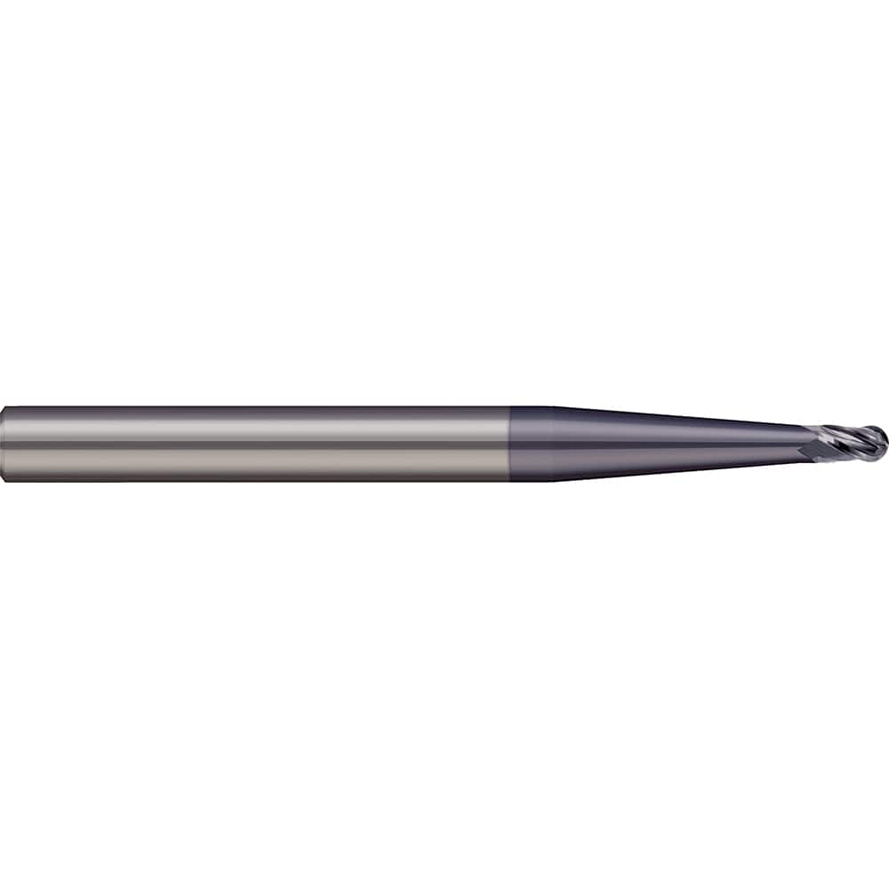 Ball End Mill: 0.75″ Dia, 1.5″ LOC, 4 Flute, Solid Carbide 4″ OAL, 3/4″ Shank Dia, 30 ° Helix, AlTiN Coated, Single End