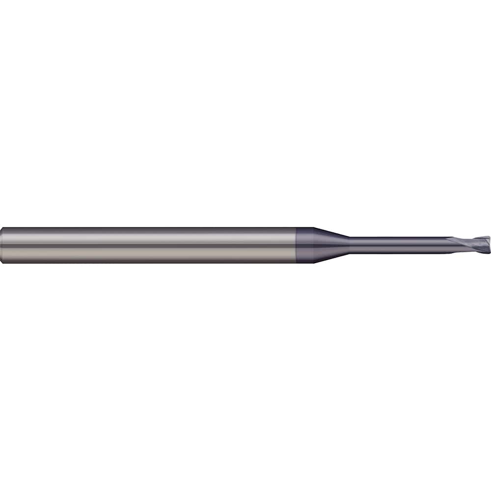 Corner Radius End Mill: 0.2362″ Dia, 0.2362″ LOC, 2 Flutes, Solid Carbide 30 ° Helix, AlTiN Coated, Corner Radius End