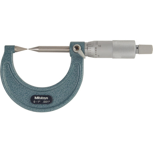 0-1″ Measuring Range-0.001″ Graduation - Ratchet Thimble - Carbide Face - Point Micrometer - Benchmark Tooling