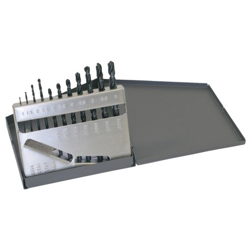 1mm-6mm RHS / RHC HSS 118 Degree Radial Point General Purpose Jobber Lengh Drill Set - Steam Oxide - Exact Industrial Supply