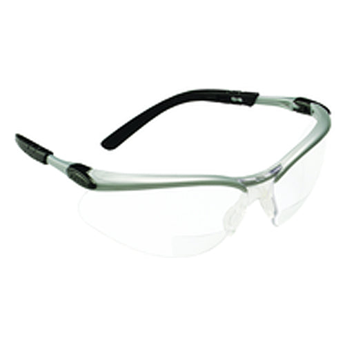 3M BX Reader Protective Eyewear 11375-00000-20 Clear Lens Silver Frame +2.0 Diopter - Benchmark Tooling