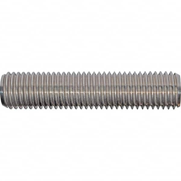Value Collection - 5/8-11 4-1/2" OAL Fully Threaded Stud - Stainless Steel, Plain Finish, 4-1/2" Equal Thread Length, 4-1/2" Short Thread Length - Benchmark Tooling