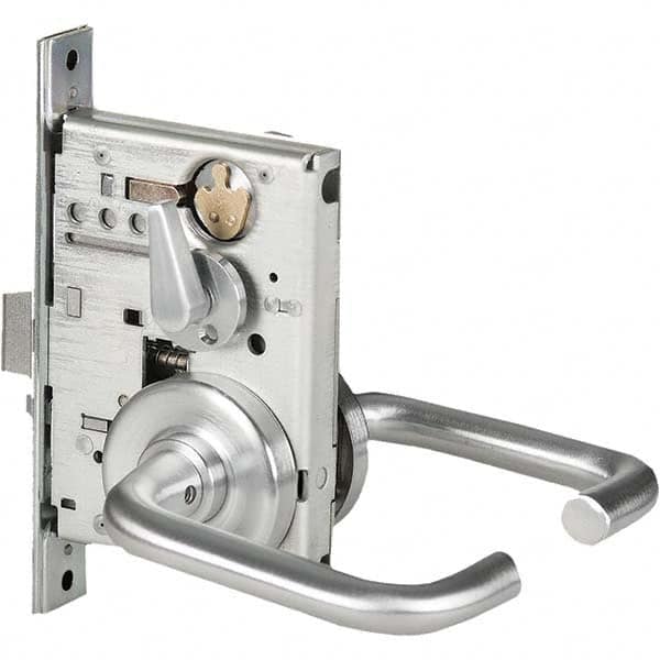 Entrance with Deadbolt Lever Lockset for 1-3/4″ Thick Doors 6 or 7 Pin Length Best & Compatible (Core Not Included), 2-3/4″ Backset, Satin Chrome Finish