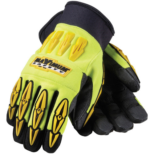 120-4000/XXL All Purp Work Gloves - Mad Max - HV Yellow - Black Reinforced Synthetic Leather Palm