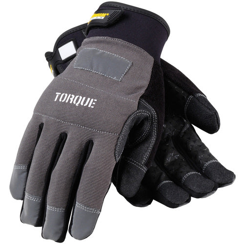 120-4500/XL Mechanics Gloves - Torque - PVC & Silicone Palm - Black - Non-Slip Grip - Spandex Back - Exact Industrial Supply