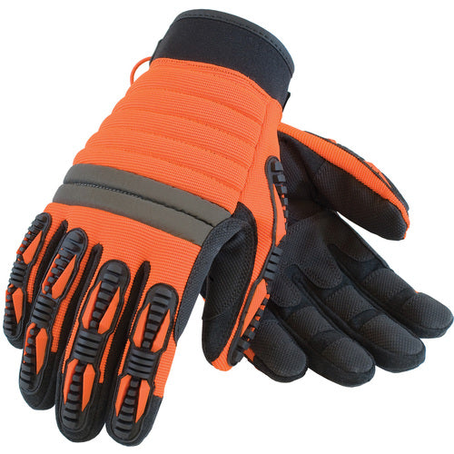 120-4700/S All Purp Work Gloves - Miner's Miracle - Black Synthetic Leather w/PVC Grip - HV Orange Back