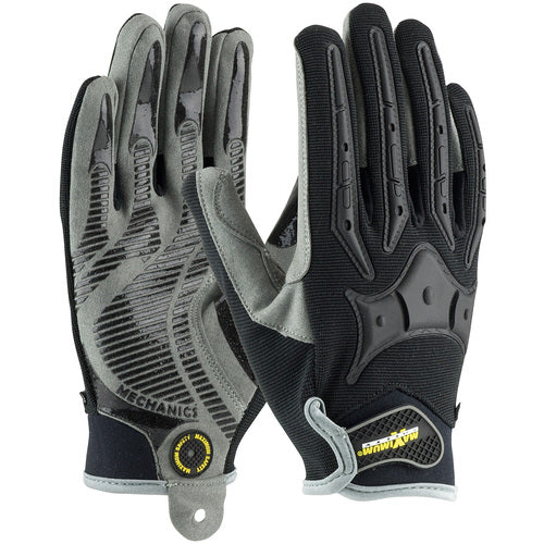 120-4900/XL Mechanics Gloves - Maximum Safety Brickyard - Synthetic Leather Palm w/ TPR Reinforcements - Exact Industrial Supply