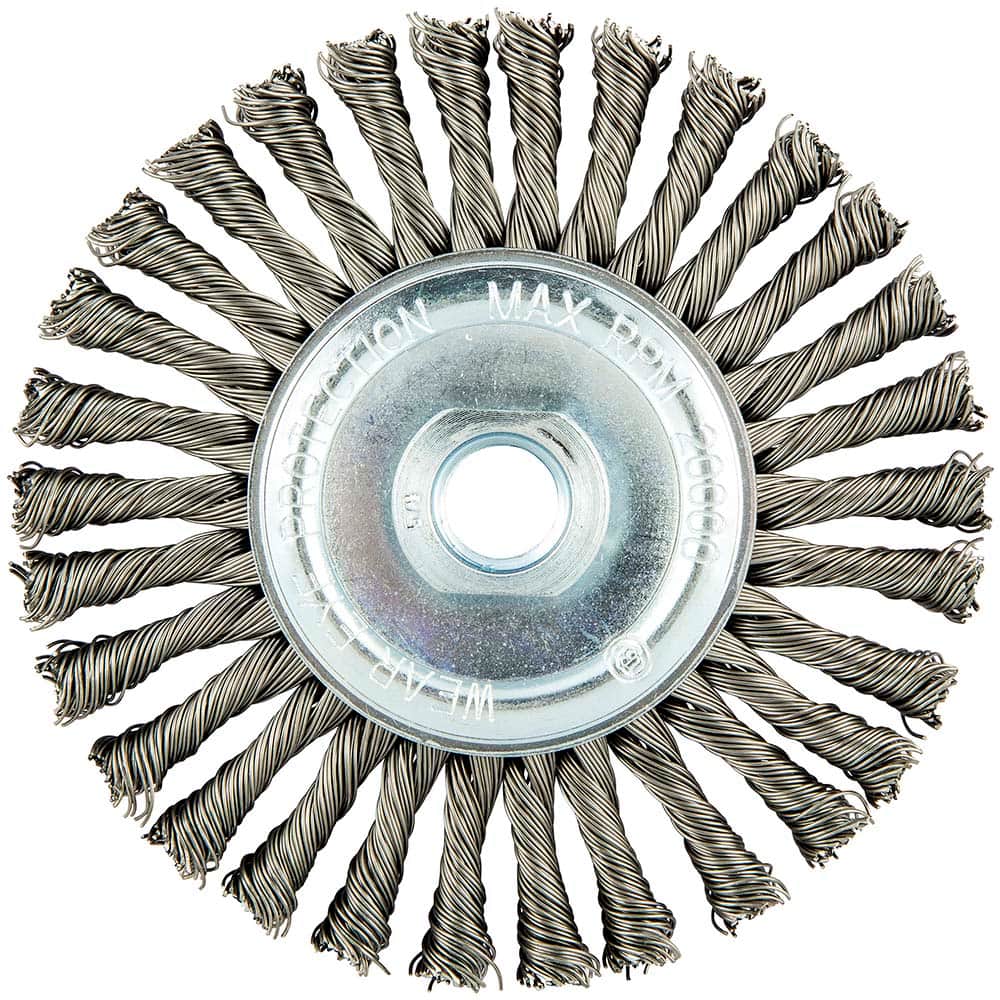 Norton - 4-1/2" OD, 5/8-11 Arbor Hole, Stringer Bead Carbon Wheel Brush - Benchmark Tooling