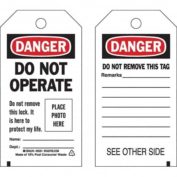 Brady - Safety & Facility Tags Message Type: Lockout Tag Header: DANGER - Benchmark Tooling