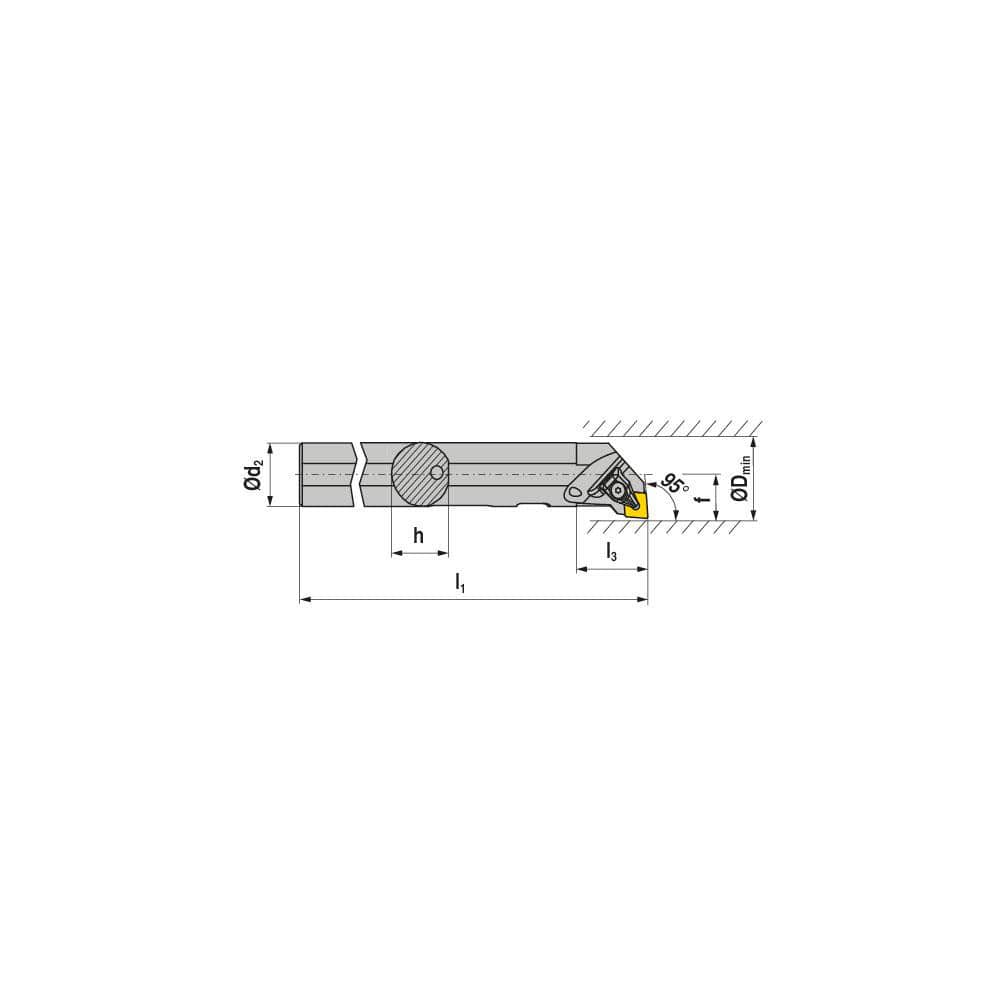 Indexable Boring Bar: S16T DCLNL 4N, 1.00 mm Shank Dia, 95.00° N/A Steel 12.0000″ OAL, Clamp,