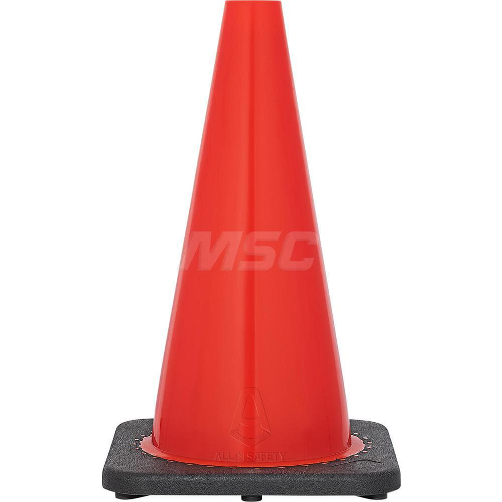 Orange Traffic Cone with Base & PVC Cone, Recycled PVC Base