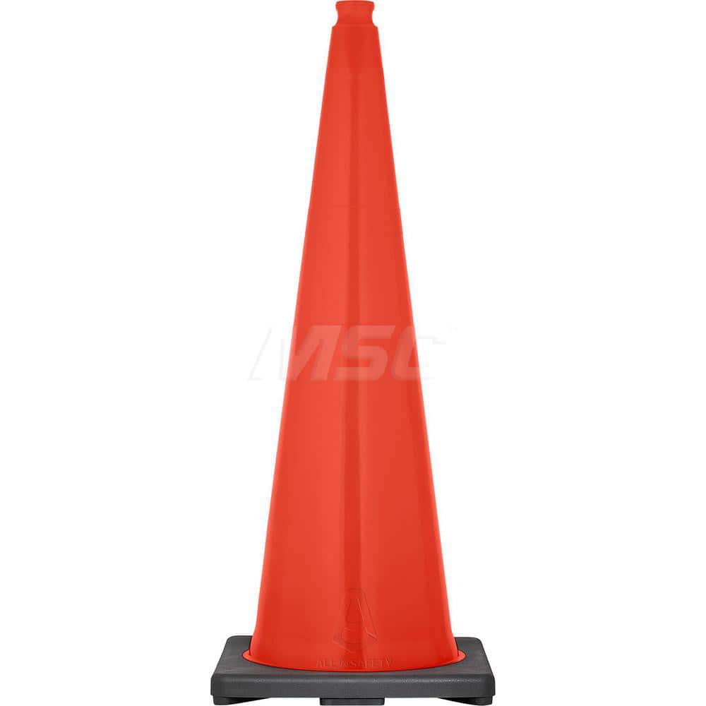 Orange Traffic Cone with Base & PVC Cone, Recycled PVC Base