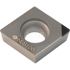 Turning Insert:  NUCCGA32.51 NCB100,  Cubic Boron Nitride Uncoated Finish,  Neutral,  0.0984″ Long,  0.0157″ Corner Radius,  80.0 ° N/A Diamond,  Series  NCB100