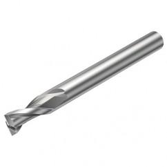 2P123-0400-NG H10F 4mm 2 FL Straight Center Cut w/Reduced Cylindrical .3mm/.012 smaller than Cutting Diameter Shank - Benchmark Tooling