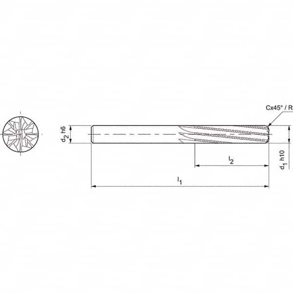Mapal - Spiral Router Bits Cutting Diameter (mm): 5.00 Number of Flutes: 8 - Benchmark Tooling