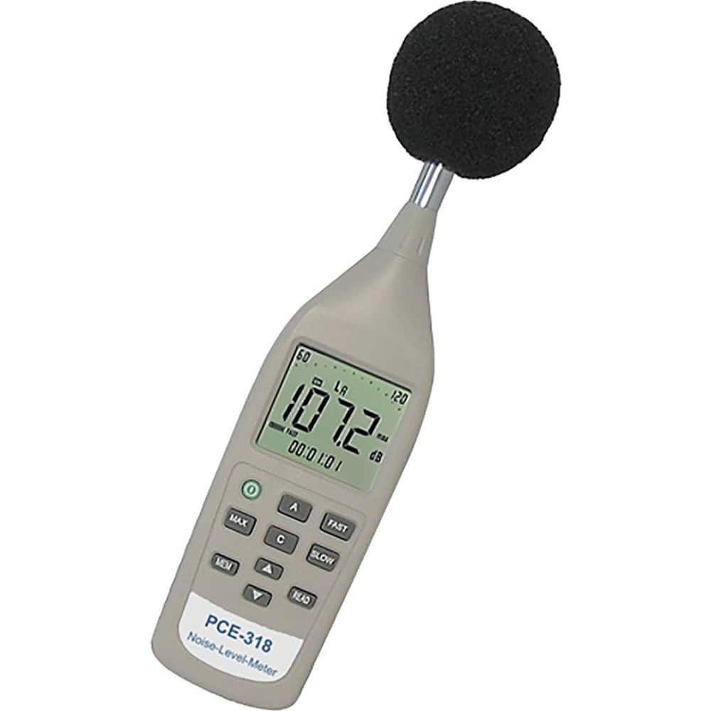 Sound Meters; Meter Type: Class 2 Sound Meter; Frequency Weighting: A & C; Maximum Decibel Rating: 130; Minimum Decibel Rating: 26; Display Type: LCD; Accuracy (dB): ™1.5 dB (ref. 94 dB at 1 kHz); Accuracy: ™1.5 dB (ref. 94 dB at 1 kHz)