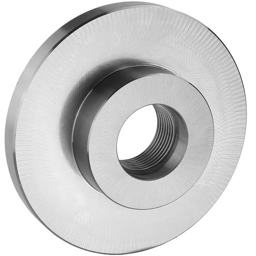 Lathe Chuck Adapter Back Plates; Nominal Chuck Size: 8 in; Mount Type: Threaded Mount: 2-1/4 - 8; Spindle Nose Type: Threaded; Chuck Compatibility: 1-202-0800; 1-302-1000; 1-201-0800; 1-301-0800; 1-105-0800; 1-205-0800; 1-106-0800; 1-302-0800; 1-107-0800