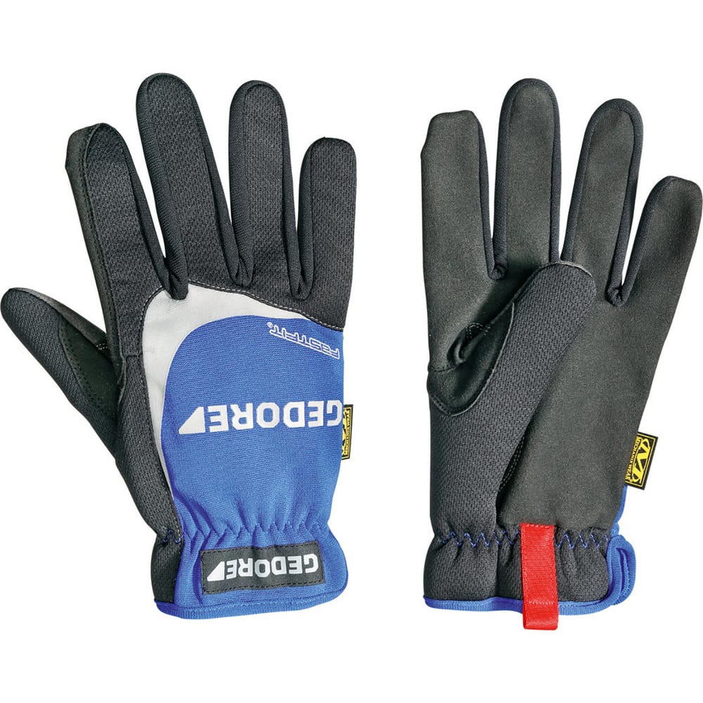 General Purpose Gloves: Size 2X-Large, Unlined-Lined, Black, Gray & Blue, Soft Textured Grip,