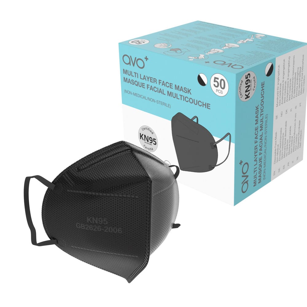 N/A KN95 Respirator Contains Nose Clip, Black, Size Adult