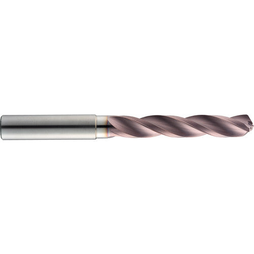 25/64″ Dia. × 10 mm Shank × 61 mm Flute Length × 103 mm OAL, 5xD, 145°, TM, 3 Flute, Coolant Thru, Round Solid Carbide Drill - Exact Industrial Supply