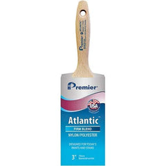 Premier Paint Roller - 3" Tapered Nylon/Polyester Varnish Brush - 3-3/16" Bristle Length, 5-1/2" Wood Beavertail Handle - Benchmark Tooling