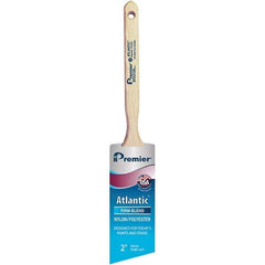 Premier Paint Roller - 2" Tapered Nylon/Polyester Angular Brush - 2-11/16" Bristle Length, 7-1/4" Wood Sash Handle - Benchmark Tooling