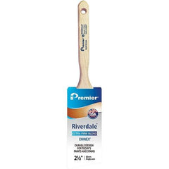 Premier Paint Roller - 2-1/2" Tapered Nylon Angular Brush - 2-15/16" Bristle Length, 7-1/2" Wood Sash Handle - Benchmark Tooling