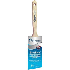Premier Paint Roller - 2-1/2" Tapered Polyester Angular Brush - 2-15/16" Bristle Length, 7-1/2" Wood Sash Handle - Benchmark Tooling