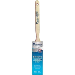 Premier Paint Roller - 1-1/2" Tapered Polyester Sash Brush - 2-7/16" Bristle Length, 7" Wood Sash Handle - Benchmark Tooling