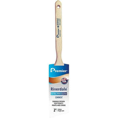 Premier Paint Roller - 2" Tapered Nylon Angular Brush - 2-11/16" Bristle Length, 7" Wood Sash Handle - Benchmark Tooling