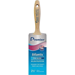 Premier Paint Roller - 2-1/2" Tapered Nylon/Polyester Varnish Brush - 2-15/16" Bristle Length, 5-1/2" Wood Beavertail Handle - Benchmark Tooling